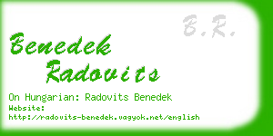 benedek radovits business card